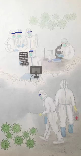 众志成城 抗击疫情丨中国美术家协会民族美术艺术委员会新疆美术家协会主题创作作品(十五)(图30) 众志成城 抗击疫情丨中国美术家协会民族美术艺术委员会新疆美术家协会主题创作作品(十五)(图30)