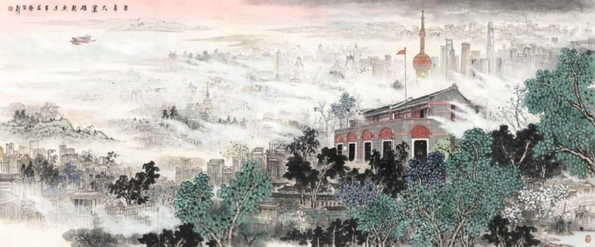 庆祝建党104周年——杨留义城市山水画作品展在京举办(图2) 庆祝建党104周年——杨留义城市山水画作品展在京举办(图2)